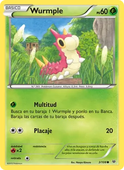 Carta Wurmple de la expansión Cielos Rugientes, número 3/108