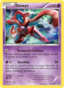Carta Deoxys de la expansión Cielos Rugientes, número 33/108