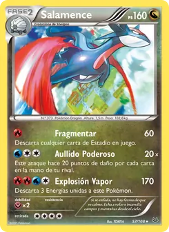 Carta Salamence de la expansión Cielos Rugientes, número 57/108