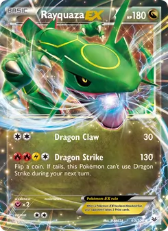 Carta Rayquaza EX de la expansión Cielos Rugientes, número 60/108