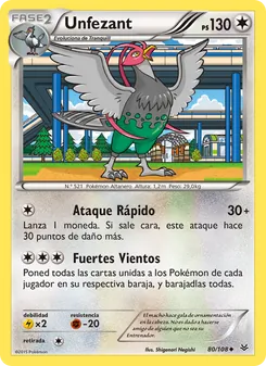 Carta Unfezant de la expansión Cielos Rugientes, número 80/108