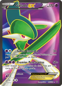 Carta Gallade EX de la expansión Cielos Rugientes, número 99/108
