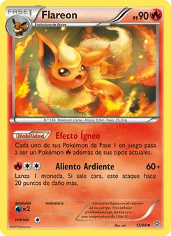 Carta Flareon de la expansión Antiguos Orígenes, número 13/98