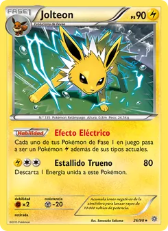 Carta Jolteon de la expansión Antiguos Orígenes, número 26/98
