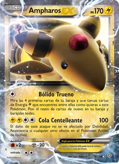Carta Ampharos EX de la expansión Antiguos Orígenes, número 27/98