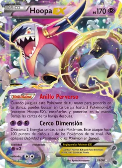 Carta Hoopa EX de la expansión Antiguos Orígenes, número 36/98