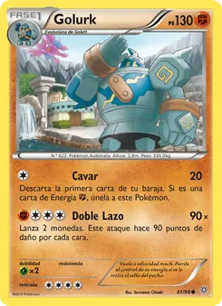 Carta Golurk de la expansión Antiguos Orígenes, número 41/98