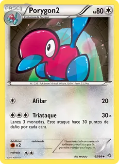 Carta Porygon2 de la expansión Antiguos Orígenes, número 65/98