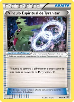 Carta Vínculo Espiritual de Tyranitar de la expansión Antiguos Orígenes, número 81/98