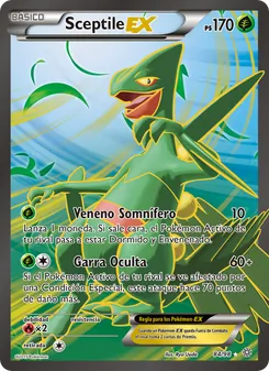 Carta Sceptile EX de la expansión Antiguos Orígenes, número 84/98