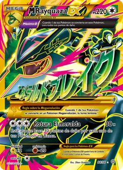 Carta M-Rayquaza EX de la expansión Antiguos Orígenes, número 98/98
