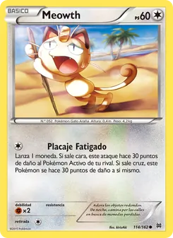 Carta Meowth de la expansión Turbo Impulso, número 114/162