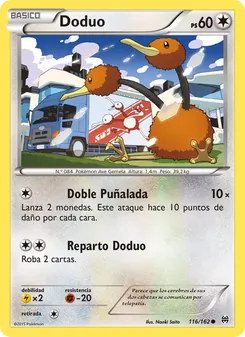 Carta Doduo de la expansión Turbo Impulso, número 116/162