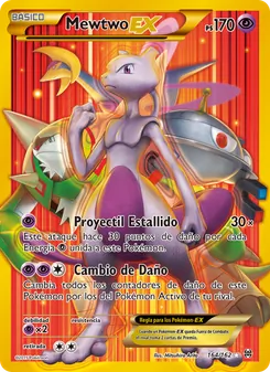 Carta Mewtwo EX de la expansión Turbo Impulso, número 164/162