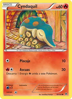 Carta Cyndaquil de la expansión Turbo Impulso, número 18/162