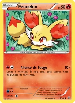 Carta Fennekin de la expansión Turbo Impulso, número 25/162