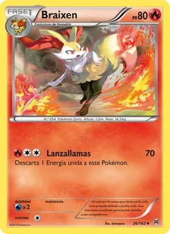 Carta Braixen de la expansión Turbo Impulso, número 26/162
