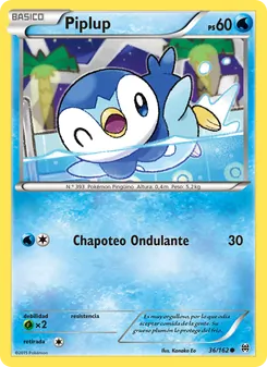 Carta Piplup de la expansión Turbo Impulso, número 36/162