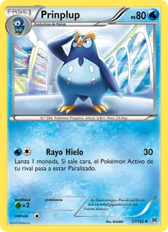 Carta Prinplup de la expansión Turbo Impulso, número 37/162