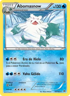 Carta Abomasnow de la expansión Turbo Impulso, número 40/162