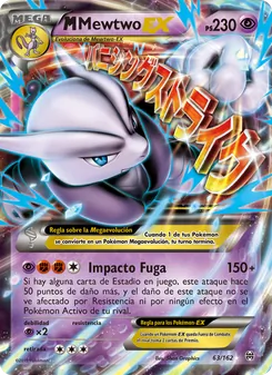 Carta M-Mewtwo EX de la expansión Turbo Impulso, número 63/162