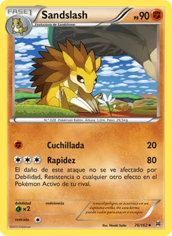 Carta Sandslash de la expansión Turbo Impulso, número 76/162