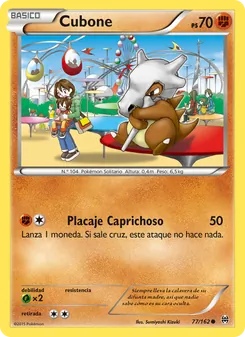 Carta Cubone de la expansión Turbo Impulso, número 77/162