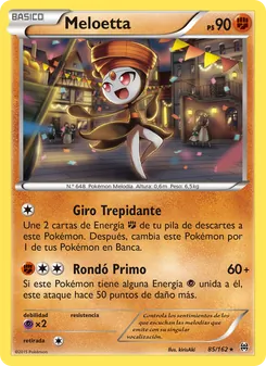 Carta Meloetta de la expansión Turbo Impulso, número 85/162