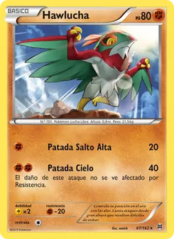 Carta Hawlucha de la expansión Turbo Impulso, número 87/162