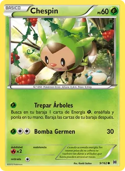 Carta Chespin de la expansión Turbo Impulso, número 9/162