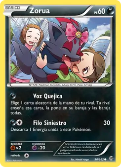 Carta Zorua de la expansión Turbo Impulso, número 90/162