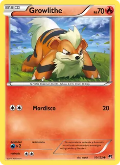 Carta Growlithe de la expansión TURBOLímite, número 10/122