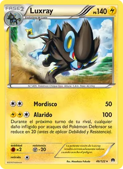 Carta Luxray de la expansión TURBOLímite, número 46/122
