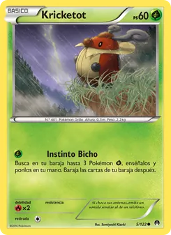 Carta Kricketot de la expansión TURBOLímite, número 5/122