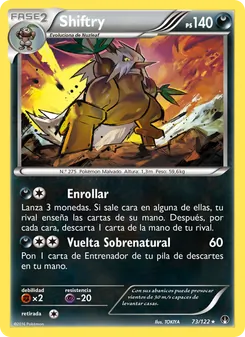 Carta Shiftry de la expansión TURBOLímite, número 73/122