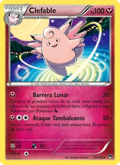 Carta Clefable de la expansión TURBOLímite, número 82/122