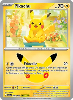 Carte Pikachu de l'extension 30ᵉ Anniversaire, numéro 025/128