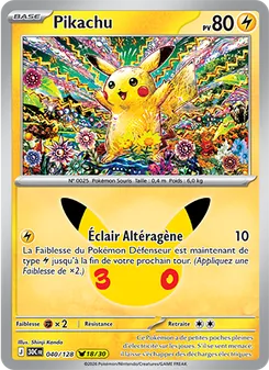Carte Pikachu de l'extension 30ᵉ Anniversaire, numéro 040/128