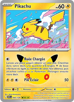 Carte Pikachu de l'extension 30ᵉ Anniversaire, numéro 042/128
