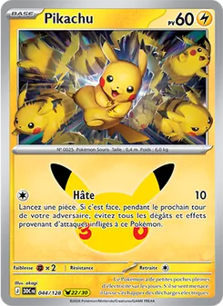 Carte Pikachu de l'extension 30ᵉ Anniversaire, numéro 044/128