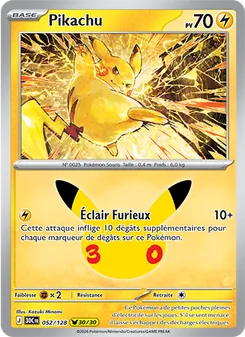 Carte Pikachu de l'extension 30ᵉ Anniversaire, numéro 052/128