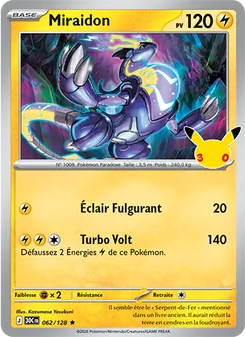 Carte Miraidon de l'extension 30ᵉ Anniversaire, numéro 062/128