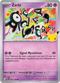 Carte Zarbi de l'extension 30ᵉ Anniversaire, numéro 072/128
