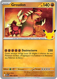 Carte Groudon de l'extension 30ᵉ Anniversaire, numéro 082/128