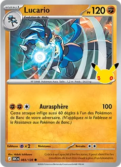 Carte Lucario de l'extension 30ᵉ Anniversaire, numéro 083/128