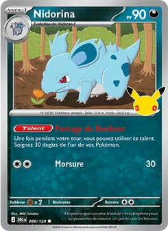 Carte Nidorina de l'extension 30ᵉ Anniversaire, numéro 088/128