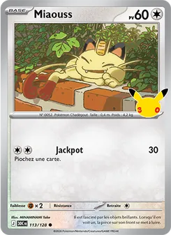 Carte Miaouss de l'extension 30ᵉ Anniversaire, numéro 113/128