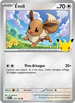 Carte Évoli de l'extension 30ᵉ Anniversaire, numéro 117/128