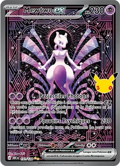 Carte Mewtwo-ex de l'extension 30ᵉ Anniversaire, numéro 151/128