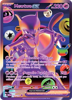 Carte Mewtwo-ex de l'extension 30ᵉ Anniversaire, numéro 157/128